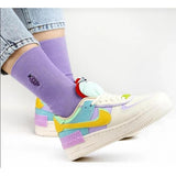 Ozzy Socks Women's 6-Pack Fruit Embroidered Socks - Comfortable Cotton Casual Footwear for Women