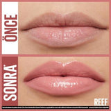 Maybelline New York Lifter Gloss - Hyaluronic Acid Lip Gloss for Moisturizing & Lifting Effect - Reef Color