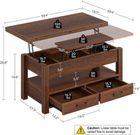 Coffee Table Lift Top – Multi-Function Dining; Storage for Smart Living