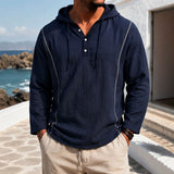 Mens Casual Stylish Loose-fitting Long-sleeve Hooded Sweatshirt
