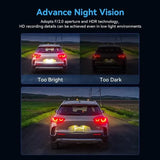 1080P Triple Dash Cam Front, Inside and Rear with 32GB Card, Night Vision, HDR & More