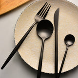 4-Piece Gold Stainless Steel Dinnerware Set – Knife, Fork, Spoon, Teaspoon