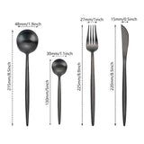 4-Piece Gold Stainless Steel Dinnerware Set – Knife, Fork, Spoon, Teaspoon