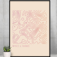 Waves and Sounds Music Poster – Premium Matte Wall Art Print
