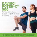 DAVINCI Labs Poten-C 500 - Dietary Supplement to Support Immune System Function & Collagen Health* - with Vitamin C, Calcium, Magnesium, Potassium, and More - Vegetarian - Gluten-Free - 90 Tablets