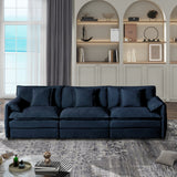 Modern Chenille Oversized Deep Seat Sectional Sofa