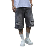 Mens Denim Shorts Straight-leg Relaxed Fit Versatile Korean Style