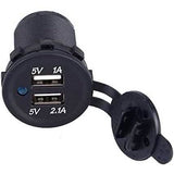 DC 5V 3.1A Dual USB Charger Socket Waterproof Power Outlet with Blue LED