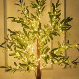 1.8m Simulation Olive Leaf Tree Courtyard Decoration Landscape Tree Lamp