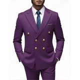 Mens Double-Breasted Fashionable Casual Blazer