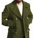 Men's Long-Sleeve British-Style Fashionable Wool Coat