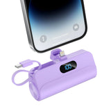 Mini Portable Power Bank With Built-in Cable