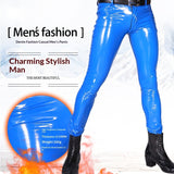 Mens Mirrored PU Latex Faux Leather Pants