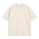 Double Yarn Short Sleeve Sweat-absorbing Cotton T-shirt Top