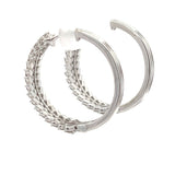 1.02ct Diamond Hoop Earrings 10KT White Gold