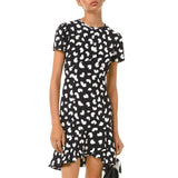 Michael Kors Petal Crepe Ruffle Dress, Size Small