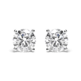 IGI Certified 14K White Gold 5.00 Cttw Round Brilliant-Cut Lab Grown Diamond Classic 4-Prong Stud Earrings with Screw Backs (F-G Color, SI1 Clarity)