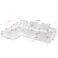 110.25x67'' Modern Upholstered L-Shape Sectional Sofa Couch, Modular Compressed Sofa with Free Combination for Living Room Bedroom, Melange Velvet, Black