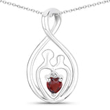 0.14 Carat Genuine Garnet .925 Sterling Silver Pendant