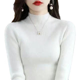 New Slim-fit Figure-flattering Sweater With A Half-high Neckline