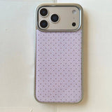 Polka Dot Pattern Silver Plated Phone Case