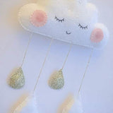Decorative Cloud Felt Raindrop Pendant