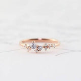 Delicate Cz Stackings Ring In 18Kt Gold