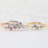 Delicate Cz Stackings Ring In 18Kt Gold
