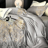 White Egyptian Cotton Butterfly Embroidery Bedding Set | 3CARATS