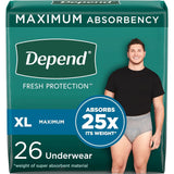 Depend Fresh Protection Underwear for Men, Maximum