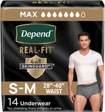 Depend Real Fit Absorbent Underwear for Men, Maximum