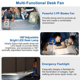 Desk Cooling Fan with 180 Degree Adjustable LED Lamp