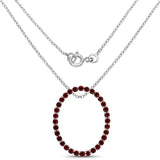 3.52 Carat Genuine Garnet .925 Sterling Silver Pendant