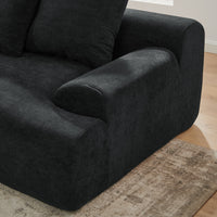 110.25x67'' Modern Upholstered L-Shape Sectional Sofa Couch, Modular Compressed Sofa with Free Combination for Living Room Bedroom, Melange Velvet, Black