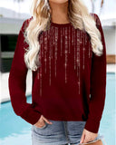 Women's Long-sleeved Sweatshirt With Printed Star Pattern
