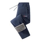 Men New AutumnWinter Fleece Lined Padded Norwegian Style Thermal Pants In American And European Sizes