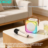 KP-K02 Best-Selling Portable Bluetooth Speaker With Wireless Karaoke Microphone Home Outdoor Use RGB Ambient Lighting In Stock