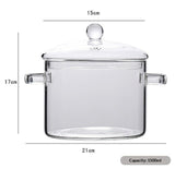 Love-shaped Borosilicate Glass Pot Safe For Direct Flame And High Temperatures