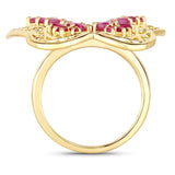 3.08 Carat Genuine Ruby .925 Sterling Silver Ring