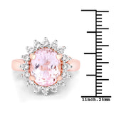 5.56 Carat Genuine Kunzite and White Topaz .925 Sterling Silver Ring