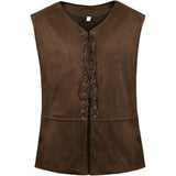 Retro Steampunk Vest Mens Lace-Up Waistcoat