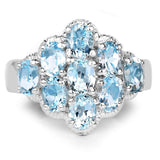 3.24 Carat Genuine Blue Topaz .925 Sterling Silver Ring