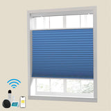 Raised Flag Day-Night Shade With Remote Control And Solar Panel-Full Blackout Motorized Shades For Home And Office-Cordless Organ Shade-Cordless Cellular Shade-Khaki