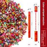 Hand-held salute-housewarming-colorful sequins-58cm-1 piece