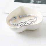 Diamond Cut Filigree Braided Cuff Bangle