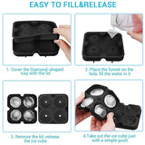 Diamond Flexible Silicone Ice Cube Mold Tray