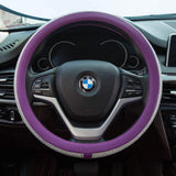 Diamond Leather Steering Wheel Cover with Bling Bling Crystal Rhinestones