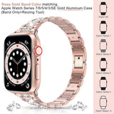 Diamond Rhinestone Stainless Steel Metal Wristband Strap