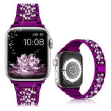 Diamond Rhinestone Stainless Steel Metal Wristband Strap