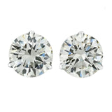 Diamond Stud Earrings F VS2 Round 4 Carat Lab Created 14K White Gold Screw Back